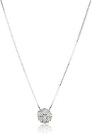 Silver 1/10 Cttw Diamond Miracle-Plate 18" Pendant Necklace and Stud Earrings Jewelry Set - Choice of Metal Colors Martin and Mark Gift Store