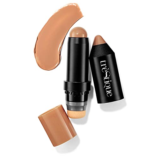 treStiQue Tinted Face Stick, Tinted Moisturizer with Built-In Foundation Sponge, Medium Coverage Foundation, Tinted Moisturizer Face Stick, Foundation Makeup TRE'STIQUE