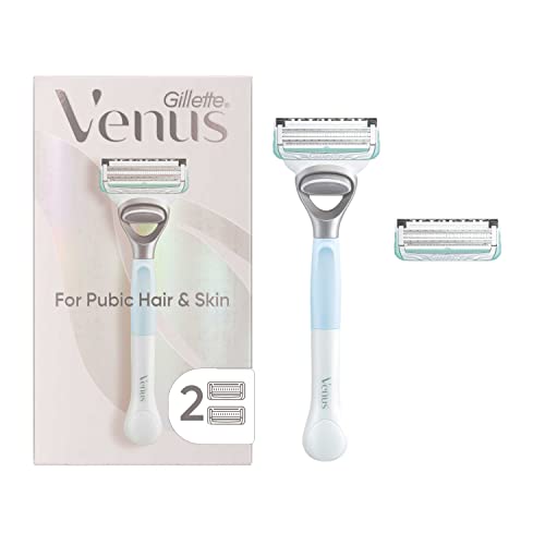 Gillette Venus Intimate Grooming Razors for Women, 1 Venus Razor Bikini Trimmer, 2 Razor Blade Refills, Pink Gillette Venus