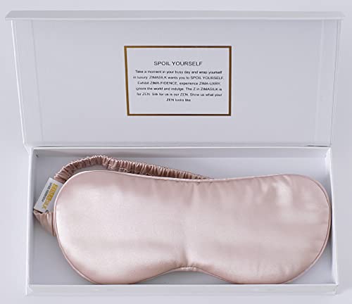 ZIMASILK 100% 22 Momme Pure Mulberry Silk Sleep Mask,Filled with 100% Mulberry Silk,Silk Wrapping Strap- Super Soft & Comfortable Sleep Eye Mask for Sleeping (Light Plum) ZIMASILK