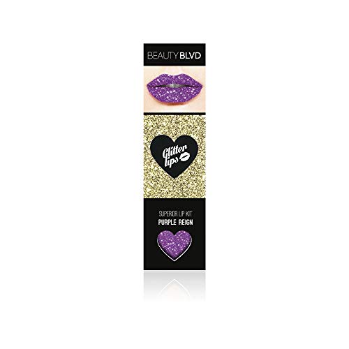 BeautyBlvd Glitter Lips | Glitter Lip Kit | Waterproof & Smudge Proof | Long Lasting | Cruelty Free (Purple Reign) BEAUTYBLVD Store
