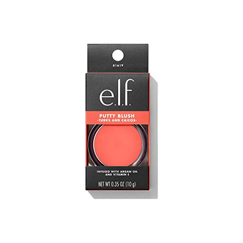 e.l.f. Putty Blush, Creamy & Ultra Pigmented Blush For Natural Glow, Infused with Argan Oil & Vitamin E, Vegan & Cruelty-Free, Turks & Caicos, 0.35 Oz e.l.f.