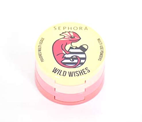 Sephora Wild Wishes Holiday Multi-Use Powder Kit for Face, Lips, Eyes - Gold Peach, Dusty Pink, Dark Red SEPHORA