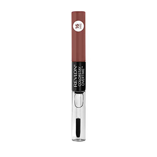 Revlon ColorStay Overtime Lipcolor, Dual Ended Longwearing Liquid Lipstick with Clear Lip Gloss, with Vitamin E in Plum / Berry, Taupe Time (560), 0.07 oz REVLON