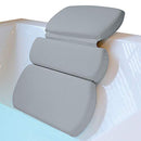 Gorilla Grip Comfort Slip Resistant Large Thick Soft Waterproof Relaxing Spa Bath Pillow, Fits Curved or Straight Back Tubs, Cushion Support Head and Neck in Tub, Bathtub Accessory, 3 Panel, Gray Gorilla Grip
