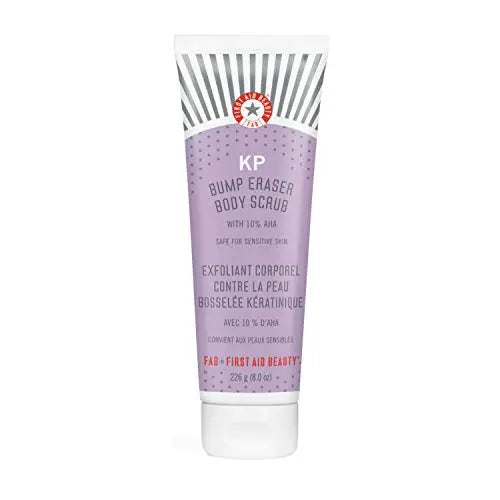 First Aid Beauty KP Bump Eraser Body Scrub with 10% AHA: Vegan Body Scrub to Decongest Pores and Gently Exfoliate the Skin (8 oz) First Aid Beauty