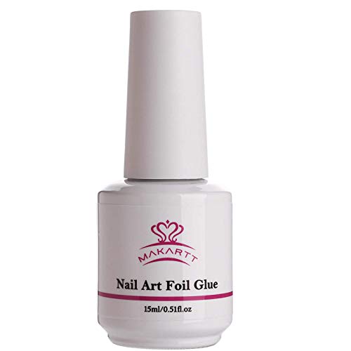 Makartt Nail Foil Nail Art Foil Glue Gel for Foil Stickers Nail Transfer Tips Manicure Nail Art Christmas Accessories DIY 15ML 1 Bottles Nail Curing Lamp Required Soak Off Makartt