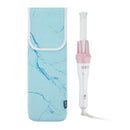 Bluecell Heat Resistant Neoprene Curling Iron Holder Cover Bag Flat Iron Curling Wand Travel Case Pouch 15 x 5 Inches (Cyan Marble Pattern) Bluecell World