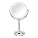 Conair Reflections Double-Sided LED Lighted Vanity Makeup Mirror, 1x/10x magnification, Polished Chrome finish Conair