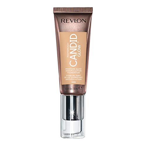 Revlon PhotoReady Candid Glow Moisture Glow Anti-Pollution Foundation with Vitamin E & Prickly Pear Oil, Anti-Blue Light Ingredients, without Parabens, Pthalates, & Fragrances, Natural Beige, 0.75 oz REVLON