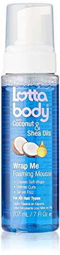 Coconut Oil and Shea Wrap Me Foaming Mousse by Lotta Body, Creates Soft Wraps, Defines Curls, Anti Frizz, 7 Fl Oz Lottabody