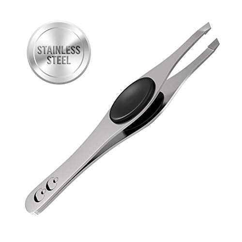 Cocos Eyebrow Tweezers for Women and Men | Tweezers Precision | Slanted Tweezers for Ingrown Hair and Splinters | Professional Facial Tweezers for Eyebrows and Hair Removal, 1 pack Coco's Closet