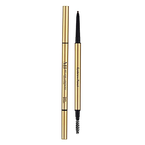 Eyebrow Definer Pencil | Fill in Draw Fine Lines and add volume to your Brows | Long Lasting and Waterproof | Precision Smart Double Ended Design | Mela Beauty Studio Professional Makeup (Dark Brown) Melanie Jovanovic Store