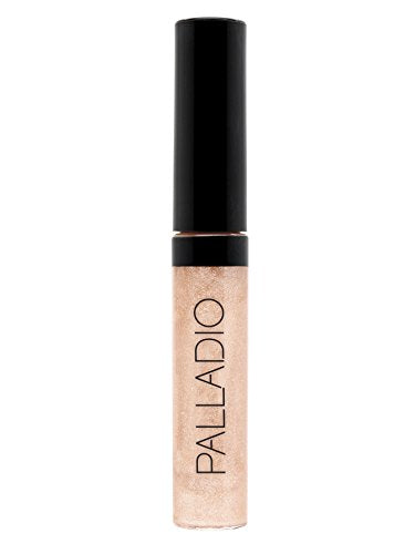 Palladio Lip Gloss, Non-Sticky Lip Gloss, Contains Vitamin E and Aloe, Offers Intense Color and Moisturization, Minimizes Lip Wrinkles, Softens Lips with Beautiful Shiny Finish, Champagne Palladio