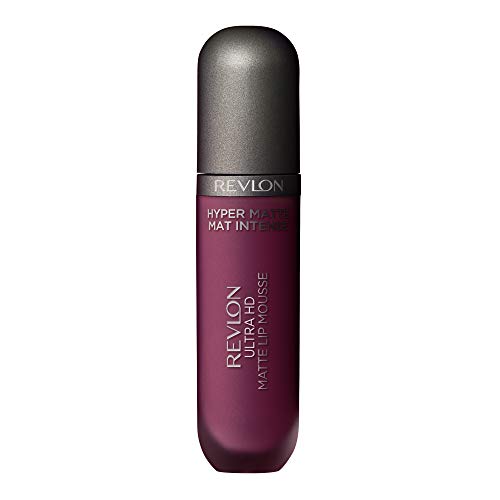 REVLON Ultra HD Lip Mousse Hyper Matte, Longwearing Creamy Liquid Lipstick in Plum / Berry, Rocky Plum (840), 0.2 oz REVLON