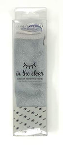 Lemon Lavender In the Clear Makeup Removing Towel with Hanging Loop and Suction Hook (Gray) DM Merchandising