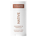 Native Whole Body Deodorant Stick Contains Naturally Derived Ingredients, Deodorant for Men and Women | 72 Hour Odor Protection, Aluminum Free with Coconut Oil and Shea Butter | Coconut & Vanilla Infinity Warehouse