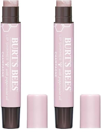 Burt's Bees Shimmer Lip Tint Valentines Day Gifts, Tinted Lip Balm Stick, Moisturizing for All Day Hydration with Natural Glowy Pigmented Finish & Buildable Color, Champagne (4-Pack) Infinity Warehouse