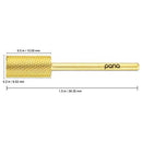 PANA Professional 3/32" Shank Size - Flat Top Large Barrel Gold Carbide Bit Fine Grit - Nail Drill Bit for Dremel Machine PANA