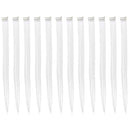 SWACC 12 Pcs Straight One Color Party Highlights Clip on in Hair Extensions Colored Hair Streak Synthetic Hairpieces (White) SWACC