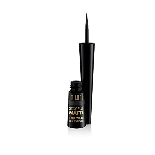 Milani Stay Put Matte Liquid Eyeliner - Waterproof Liquid Eyeliner Pen, Long Lasting & Smudgeproof Makeup Pen Black Milani