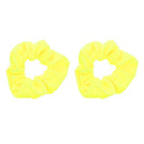Set of 2 Solid Scrunchies (Neon Yellow) Motique Accessories