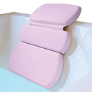 Gorilla Grip Comfort Slip Resistant Large Thick Soft Waterproof Relaxing Spa Bath Pillow, Fits Curved or Straight Back Tubs, Cushion Support Head and Neck in Tub, Bathtub Accessory, 3 Panel, Pink Gorilla Grip