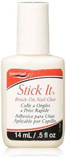 Super Nail Stick It Glue Brush-on, 0.5 Fluid Ounce Super Nail