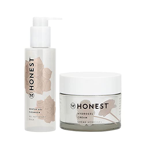 Honest Beauty Gentle Gel Cleanser with Chamomile & Calendula Extracts, 5.0 fl. oz. and Honest Beauty Hydrogel Cream with Two Types of Hyaluronic Acid & Squalane, 1.7 fl. oz. Honest Beauty