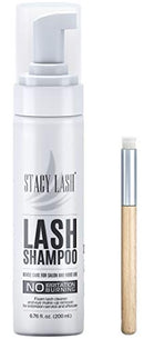 200ml BIG Eyelash Extension Shampoo Stacy Lash + Brush / Eyelid Foaming Cleanser/Wash for Extensions and Natural Lashes/Paraben & Sulfate Free Safe Makeup & Mascara Remover/Professional & Self Use Stacy Lash Store