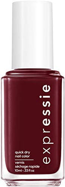 essie expressie Quick-Dry Vegan Nail Polish, Not So Low-Key, Blackened Burgundy, 0.33 Ounce essie
