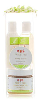 Pure Fiji Spa Gifts for Women and Man -Body Gift Box Sugar Glow with Exfoliating Scrub, Bath and Body Oil, Body Butter and Body Lotion, Starfruit Pure Fiji