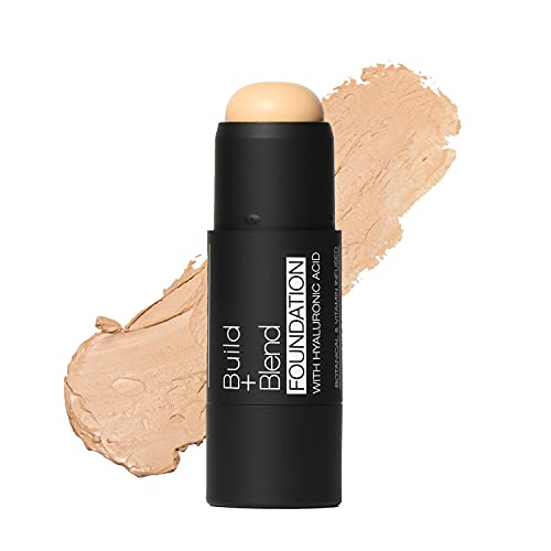Palladio BUILD & BLEND Foundation Stick, Medium Coverage Buildable Contour Stick for Face, Ultra Blendable Creamy Formula for a Natural Shine Free Finish, Professional Makeup for Perfect Look, 0.25 Ounce (Natural Ivory) Palladio