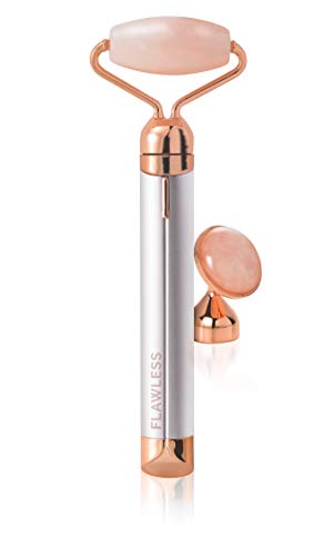 Finishing Touch Flawless Contour Vibrating Facial Roller & Massager, Rose Quartz Finishing Touch