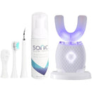 Ultrasonic Toothbrush for Adults Automatic Toothbrush with Soft Bristles Rechargeable Portable 30'' Automatic Timer Wireless Charging Washable for Travel & Home Use (White) Infinity Warehouse