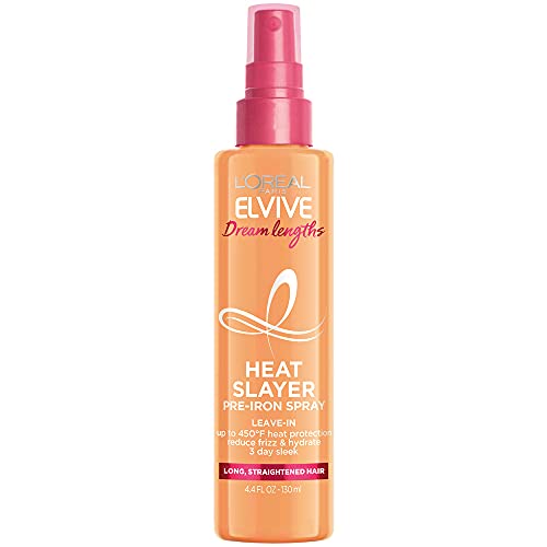 L'Oreal Paris Elvive Dream Lengths Heat Slayer Pre-Iron Spray Leave-In, 4.4 Ounce L'Oreal Paris