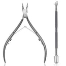 Cuticle Trimmer with Cuticle Pusher - Ejiubas Cuticle Remover Cuticle Nipper Professional Stainless Steel Cuticle Cutter Clipper Durable Pedicure Manicure Tools for Fingernails and Toenails Gray Ejiubas Store