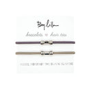 By Lilla Barre Elastic Hair Ties and Bracelets | Set of Two Hair Tie-Bracelets | Hair Accessories for Women | No Crease Hair Ties & Women’s Bracelets (Silver (Starfish/Bellflower)) By Lilla