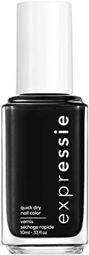 essie expressie Quick-Dry Vegan Nail Polish, Now Or Never, Black, 0.33 Ounce essie