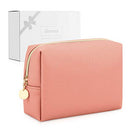 Gonex Small Makeup Bag for Purse, Water-Resistant PU Vegan Leather Travel Cosmetic Pouch with Christmas Gift Box, Portable Toiletry Bag for Women Girls Daily Storage Organizer Pink Gonex
