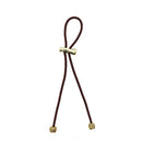 Pulleez Plus Sliding Ponytail Holder, 13" - Gold Knot Metal Charms - Brown Elastic Hair Tie Bracelet Pulleez