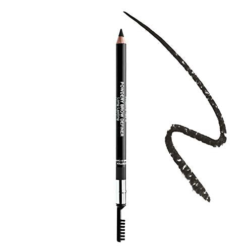 Radiant Professional Powdery Brow Definer - Eyebrow Pencil With Powdery Texture & Matte Finish For Perfect Naturally Defined Brows - Long Lasting Brow Filler With Comb - 1.19g (06 BLACK) RADIANT PROFESSIONAL MAKE UP / HELLENICA