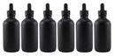 Cornucopia 4oz Black Glass Dropper Bottles (6-Pack), Refillable Glass Eye Dropper Containers for Essential Oils, Cosmetics, and Cooking, Powder Coated Glass Cornucopia Brands
