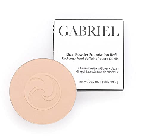Gabriel Cosmetics Dual Powder Foundation, Natural, Paraben Free, Vegan, Gluten-free, Cruelty-free, Non GMO, Pressed mineral powder, enhanced with Sea Fennel (Medium Beige REFILL) Gabriel Cosmetics