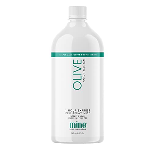 MineTan Spray Tan Solution | Olive Sunless Tanning Solution - For a Natural, Olive Bronze Super Dark Finish, Infused with Powerful Antioxidants & Oils, Salon Professional Formula, Vegan, 33.8 Fl Oz MINETAN BODY.SKIN