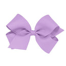 Wee Ones Girls' Plain Wrap Grosgrain Hair Bow on a WeeStay No-Slip Hair Clip, Medium, Light Orchid Wee Ones