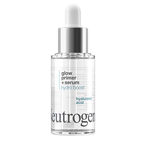 Neutrogena Hydro Boost Glow Booster Primer & Serum, Hydrating & Moisturizing Face Serum-to-Primer Hybrid, Infused with Purified Hyaluronic Acid & Designed to Instantly Hydrate, 1.0 fl. oz Neutrogena