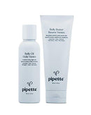 Pipette Belly Bundle - The perfect pregnancy duo. Our fast-absorbing Belly Oil and extra-rich Belly Butter calms tight, itchy skin, keeping it soft and supple as it changes shape Pipette