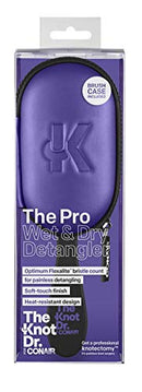 Conair The Knot Doctor Premium Pro Detangling Brush for Wet/Dry Hair with Storage Case, Purple, Black Conair