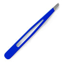 Refine Professional Italian Slant Tip Tweezers, Blue, 3.75" Refine